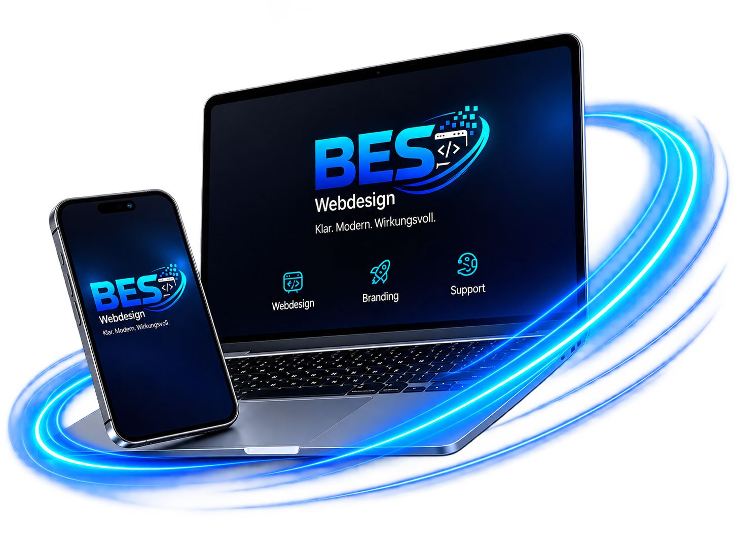 Responsive Webdesign von BES Webdesign auf Laptop und Smartphone